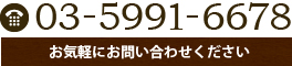 お気軽にお問い合わせください 03-5991-6678