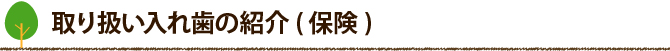 取り扱い入れ歯の紹介(保険)