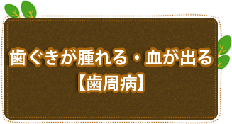 歯ぐきが腫れる・血が出る【歯周病】